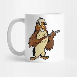 Owl with rifle - hunter Mug